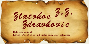 Zlatokos Zdravković vizit kartica